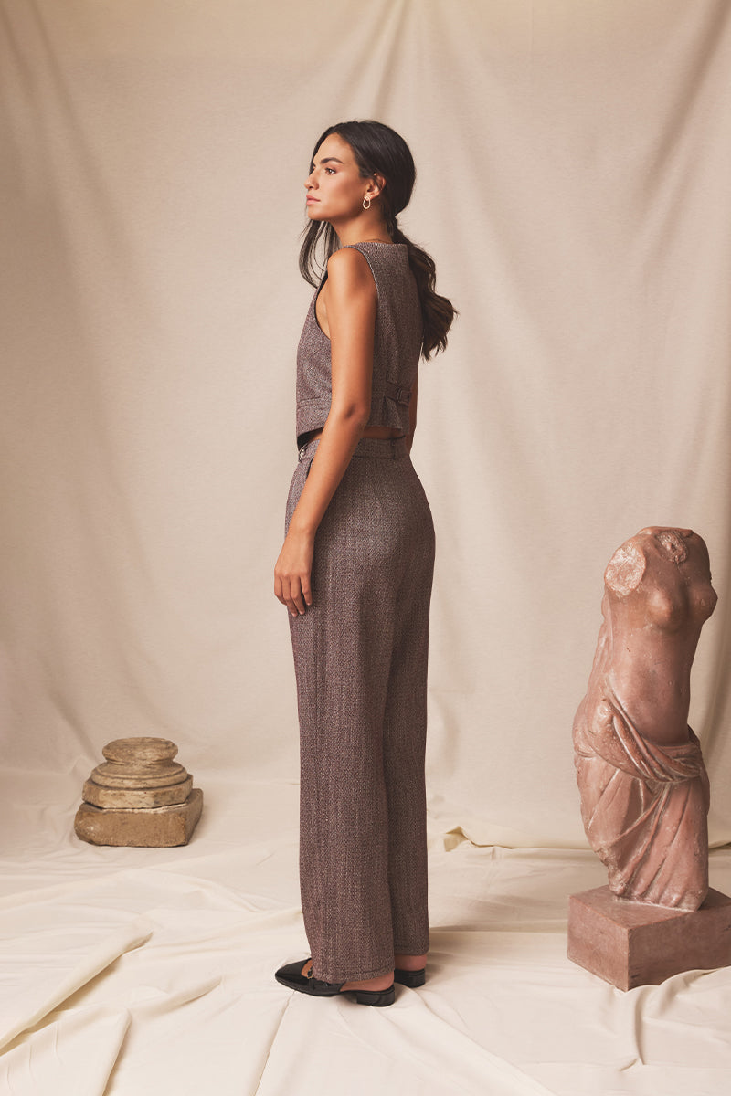 Pantalón Aura Espiga Bordeaux