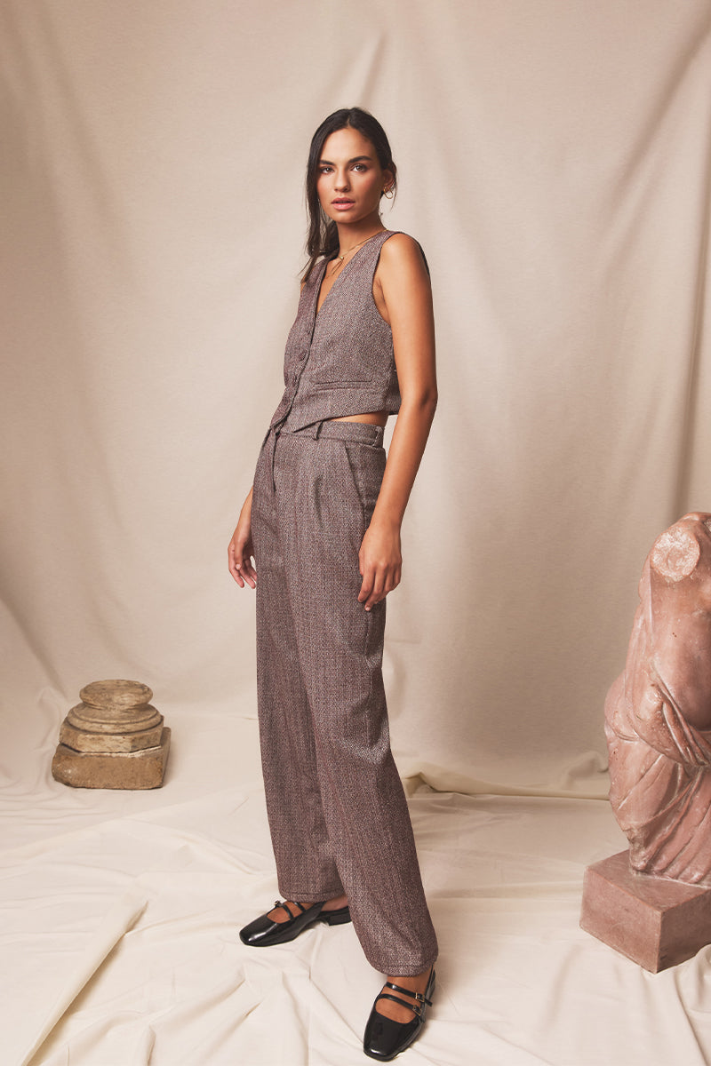 Pantalón Aura Espiga Bordeaux