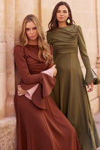 Vestido midi Halo Moss