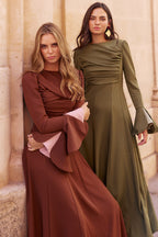 Vestido midi Halo Truffle