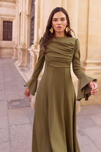 Vestido midi Halo Moss