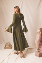 Vestido midi Halo Moss