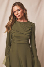 Vestido midi Halo Moss