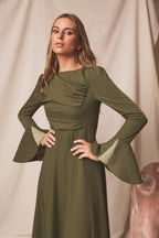 Vestido midi Halo Moss