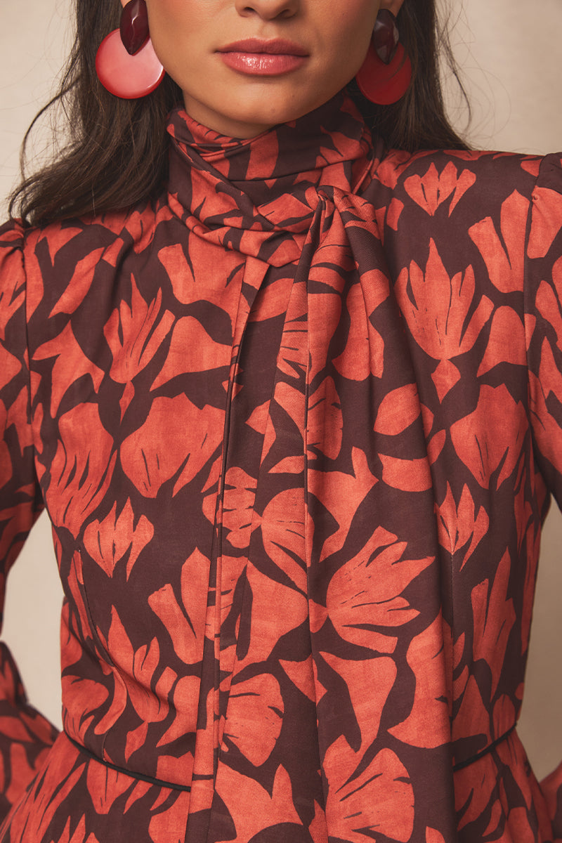 Vestido midi Lumia Terracotta