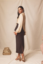 Vestido midi Vaira Truffle