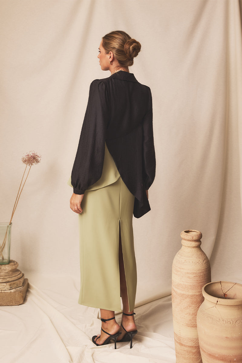 Vestido midi Vaira Salvia