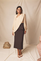 Vestido midi Vaira Truffle
