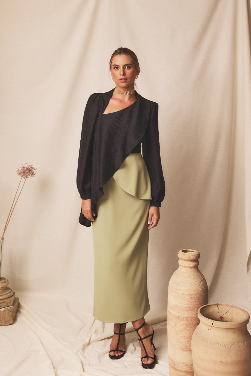 Vestido midi Vaira Salvia
