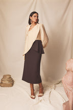 Vestido midi Vaira Truffle