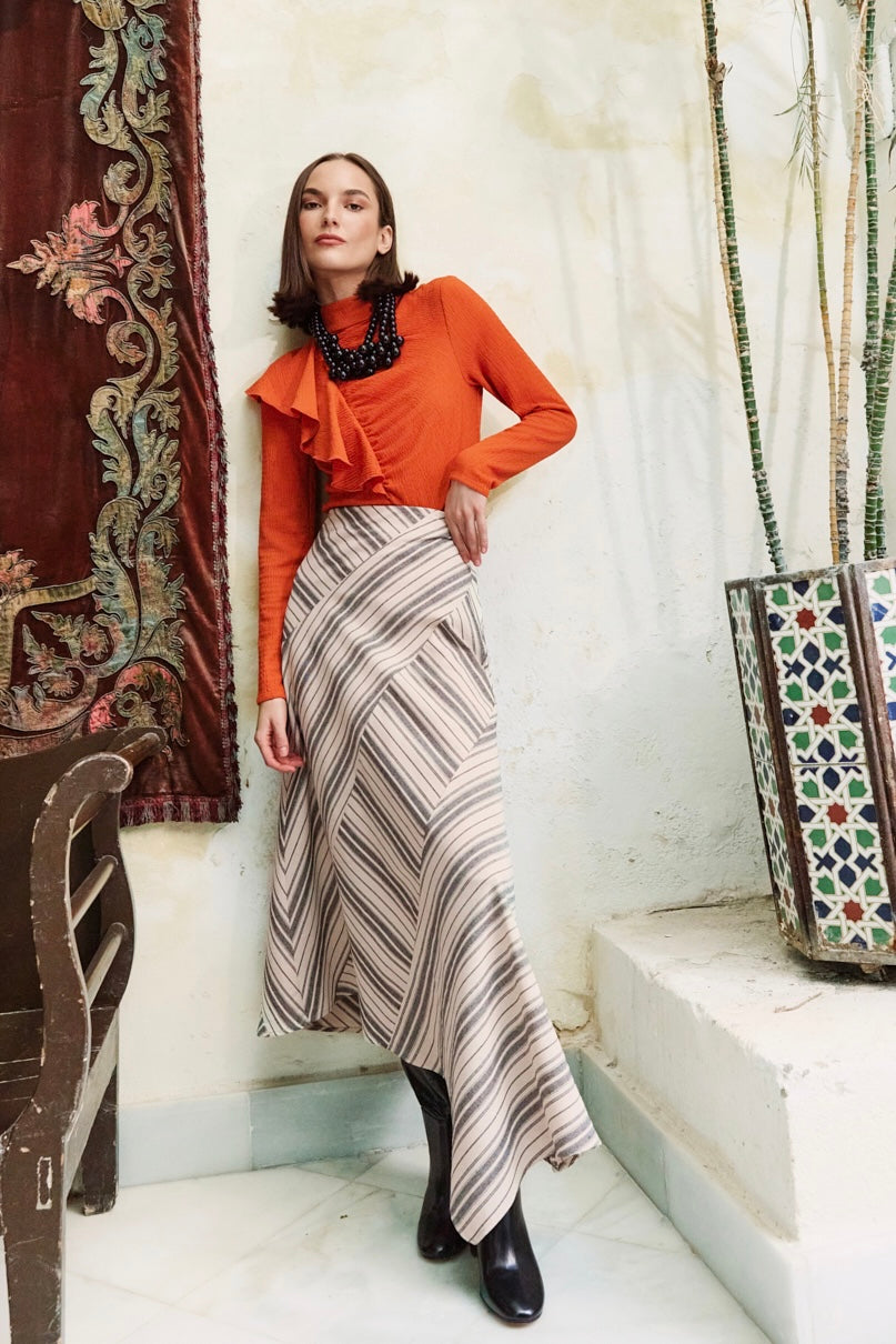 Falda Midi Tribeca Rayas