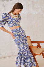 Falda Coupas Flowers Blue