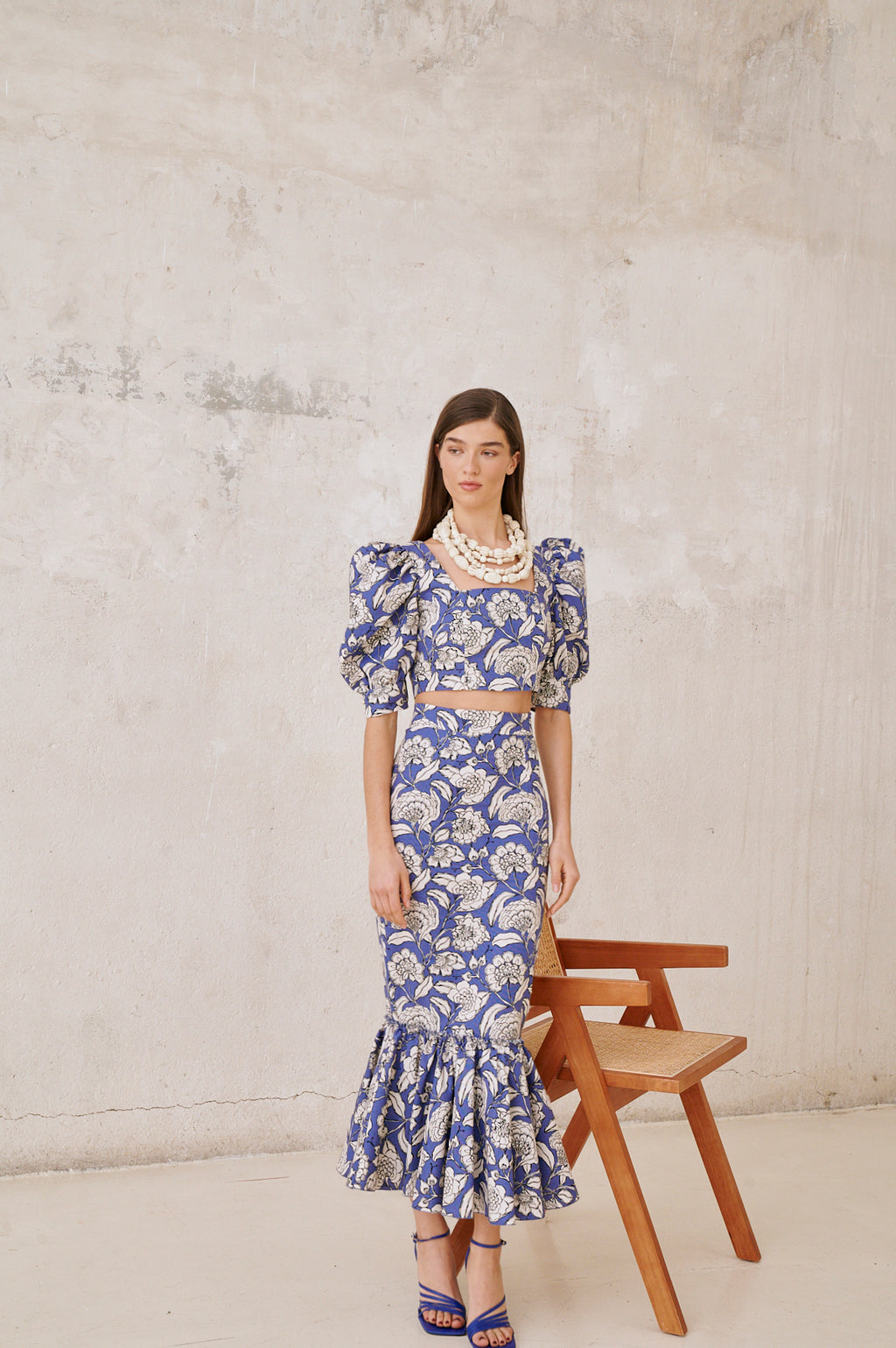 Falda Coupas Flowers Blue