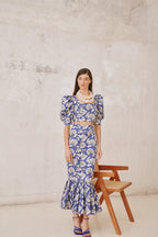 Falda Coupas Flowers Blue