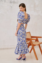 Falda Coupas Flowers Blue