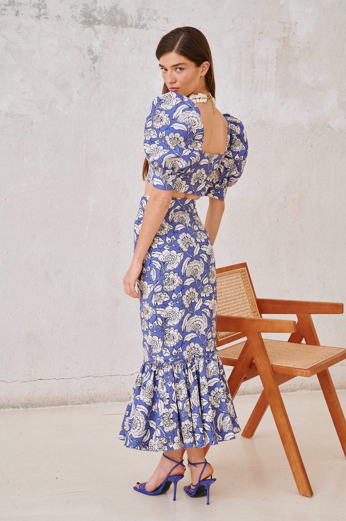 Falda Coupas Flowers Blue