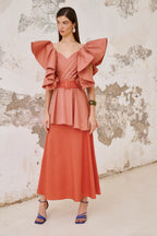 Falda Mencía Dark Peach (incluye cinturón)