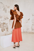 Falda Mencía Dark Peach (incluye cinturón)