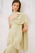 Vestido Makira con chal Lime