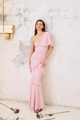 Vestido Makira con chal Rose