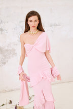 Vestido Makira con chal Rose
