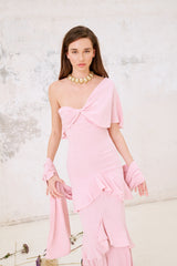 Vestido Makira con chal Rose