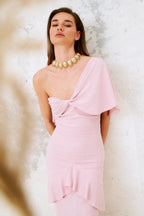Vestido Makira con chal Rose