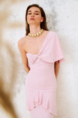 Vestido Makira con chal Rose