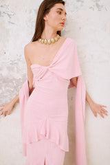 Vestido Makira con chal Rose