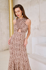 Vestido Midi Clareo Brown