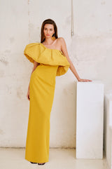 Vestido longo Godello ocre