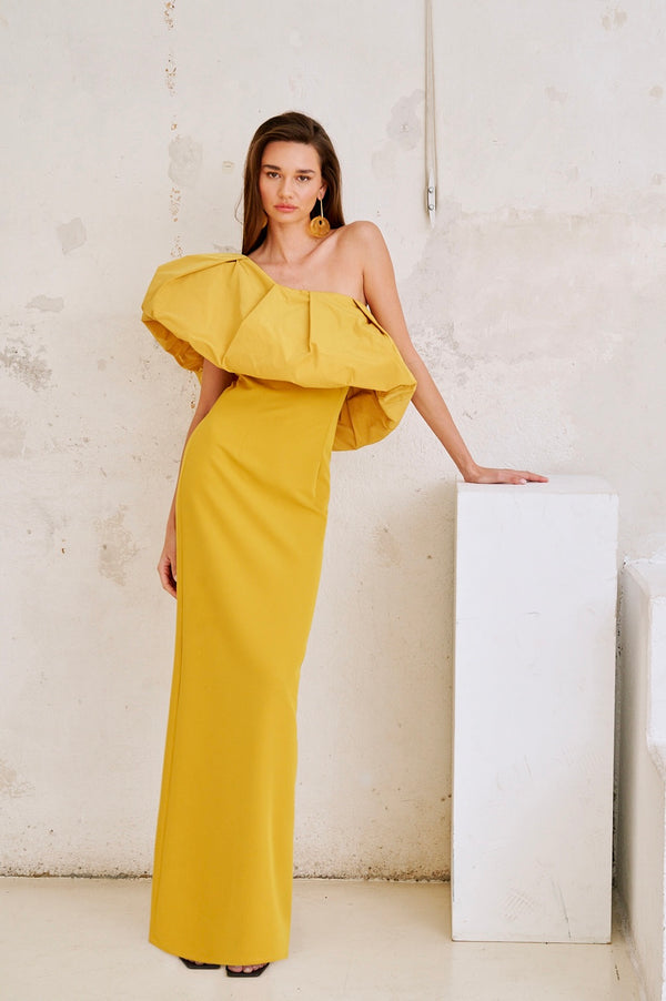 Vestido Largo Godello Ochre