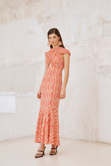 Vestido Midi Clareo Coral