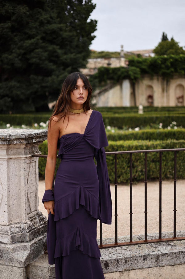 Robe Makira avec châle Tobacco - Expédition immédiate