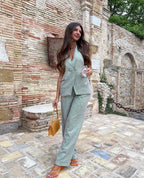 Calças verde-esmeralda