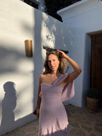 Vestido Makira con chal Rose