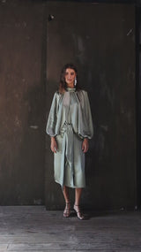 Vestido Midi Zigurat Mint