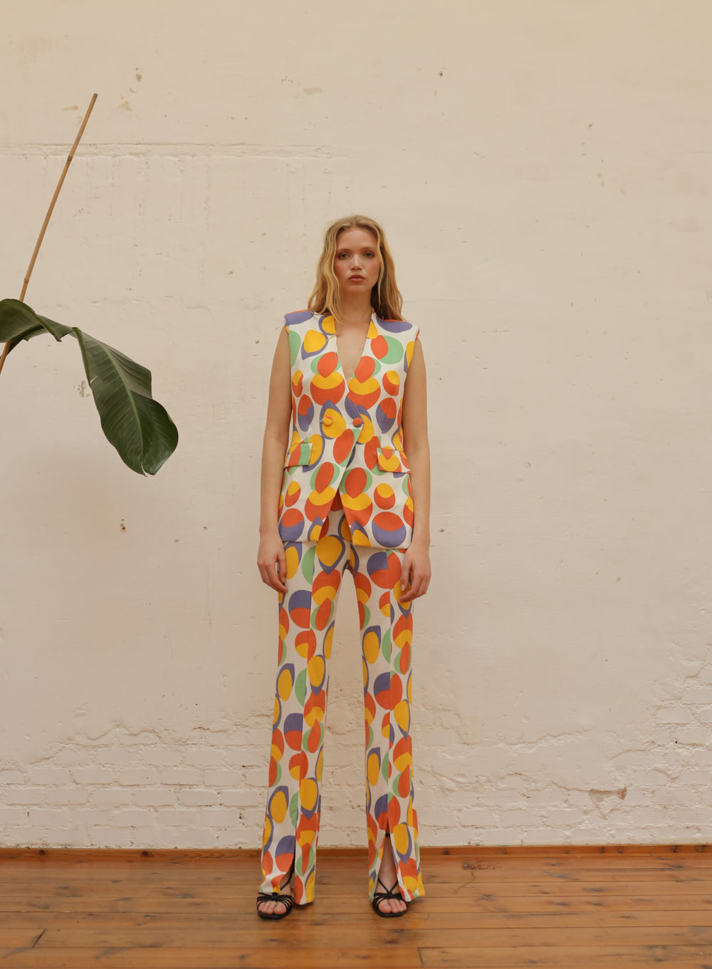 Pantalon folk abstrait
