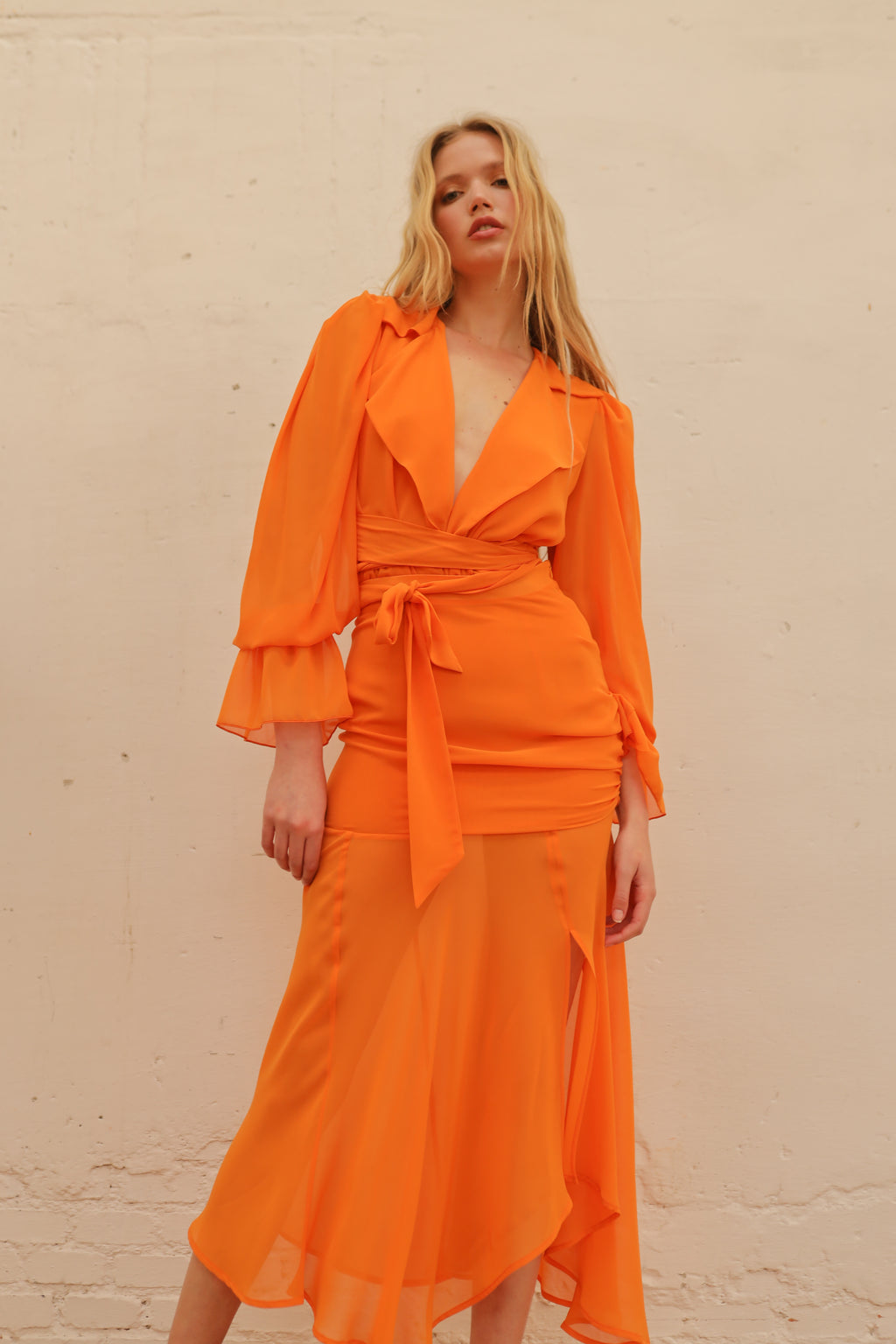 Falda Gasa Bossa Orange