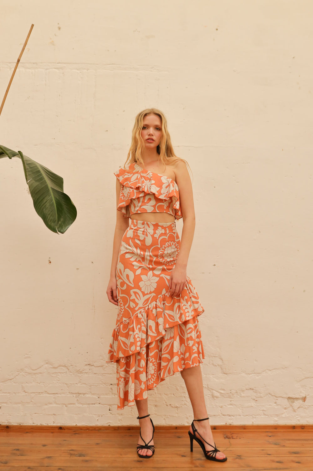 Falda Midi Samba Flowers