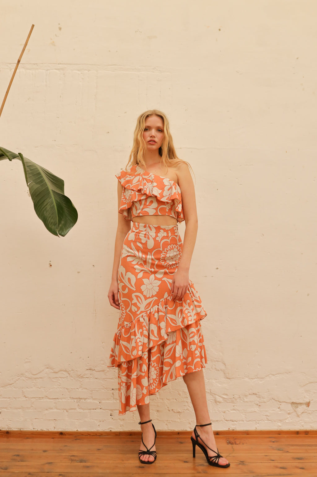 Falda Midi Samba Flowers