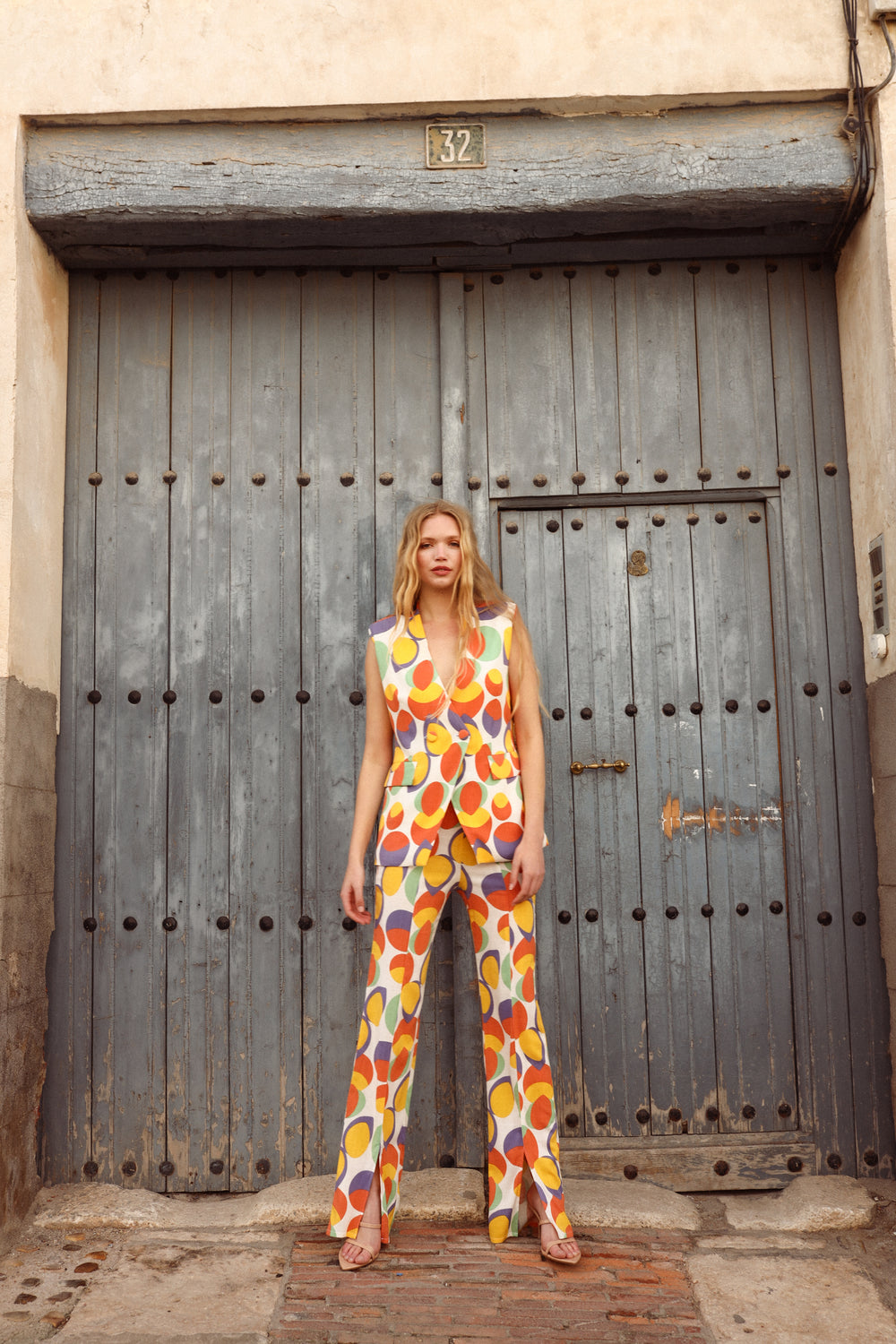 Pantalon folk abstrait