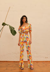 Pantalon folk abstrait