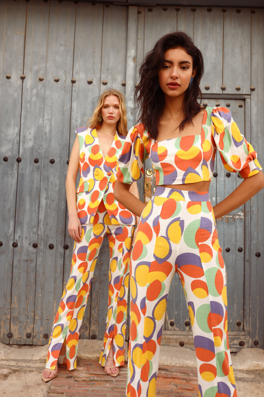 Pantalon folk abstrait