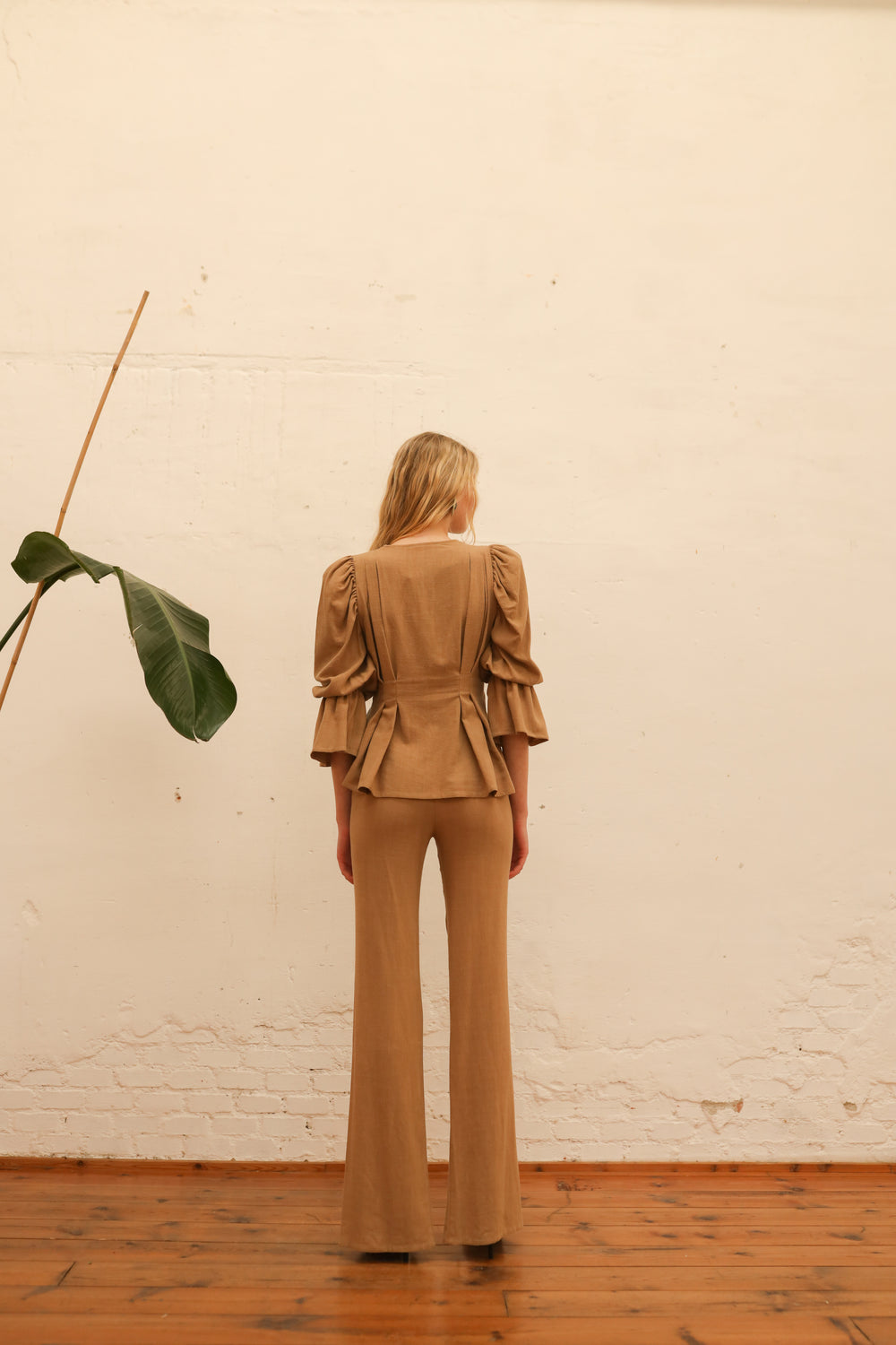 Pantalón Bicolor Folk Camel