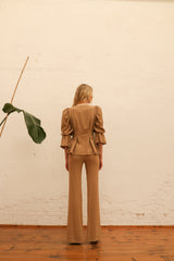Pantalón Bicolor Folk Camel