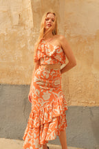 Falda Midi Samba Flowers
