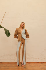 Pantalón Bicolor Folk Camel