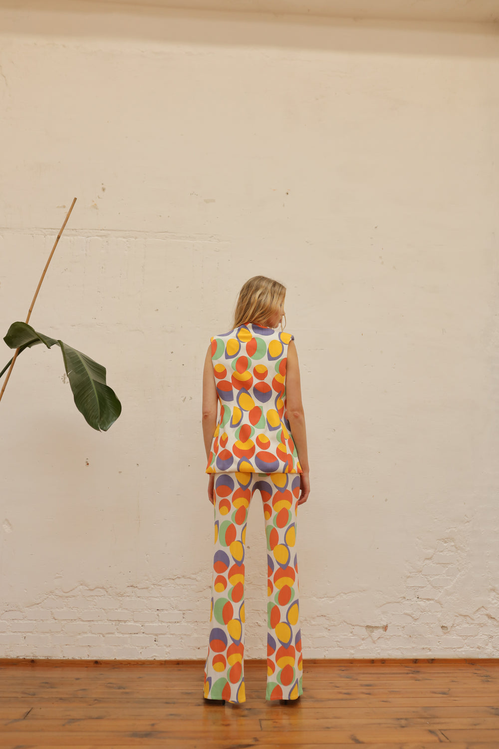 Pantalon folk abstrait